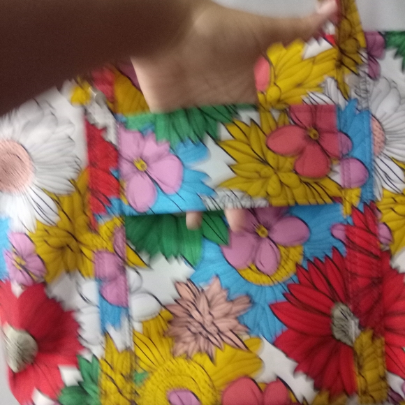 CHOCOLATE NEW YORK EUC FORAL TOTE BAG ZIPPER CLOSURE BEAUTIFUL COLORS VERY CLEAN - Picture 6 of 13